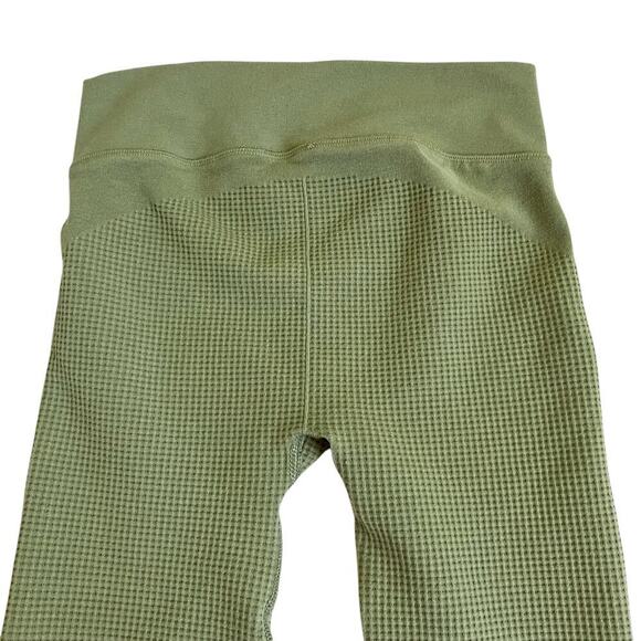 Gymshark Sz S Pause Seamless Leggings Griffin Green Waffle Knit Stretchy Firm - Picture 13 of 16